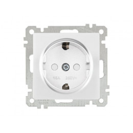 Розетка 1-ая (скрытая, с/з, шторки) белая, ELITRA, MUTLUSAN