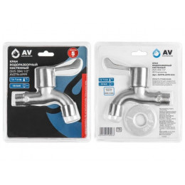 Кран водоразборный 1/2" нар. настенный (SUS 304), AV Engineering