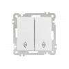 Выключатель проходной 2-клав. (скрытый, без рамки, винт. зажим) белый, DARIA, MUTLUSAN