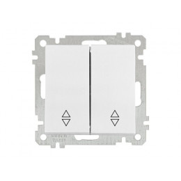 Выключатель проходной 2-клав. (скрытый, без рамки, винт. зажим) белый, DARIA, MUTLUSAN