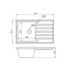 Мойка кухонная из искусственного камня ART черный 770х475 мм, AV Engineering