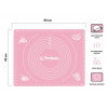 Коврик для теста с мерными делениями, силиконовый, 50х40 см, серия PINK, PERFECTO LINEA