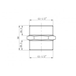 Ниппель 1 1/2" нар.-нар., AV Engineering (инд. упак.)