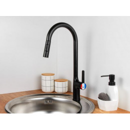 Смеситель для кухни (Lt) D35, серия Lotus черный, a-five