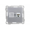 Розетка компьютерная 1xRJ45 (Cat5e) серебро, ELITRA, MUTLUSAN