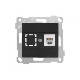 Розетка телефонная 1хRJ12 (скрытая, без рамки) черная, RITA, MUTLUSAN