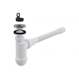 Сифон для умывальника O40 с нержавеющей peшeткой O63, Alcaplast