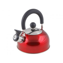Чайник со свистком, нержавеющая сталь, 1.5 л, серия Holiday, красный металлик, PERFECTO LINEA