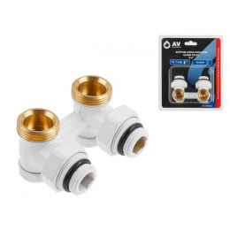 Клапан угловой вентильный 3/4" нар. для радиатора (мультифлекс), Белый, AV Engineering (инд. упак.)