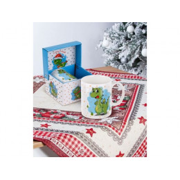 Кружка керамическая, в кор., 360 мл., CHRISTMAS DRAGON-4, PERFECTO LINEA