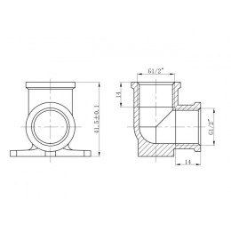 Колено 1/2" вн.-вн. с креплением, AV Engineering (инд. упак.)