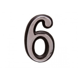 Цифра дверная АЛЛЮР БОЛЬШАЯ пластик "6" хром