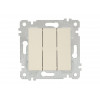 Выключатель 3-клав. (скрытый, без рамки, винт. зажим) кремовы, RITA, MUTLUSAN