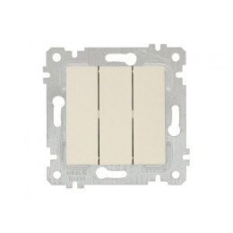 Выключатель 3-клав. (скрытый, без рамки, винт. зажим) кремовы, RITA, MUTLUSAN