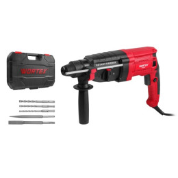Перфоратор WORTEX RH 2831 в чем. + (2 зубила, 3 сверла) 850 Вт, 3.0 Дж, 3 реж., SDS-plus, Vario-Lock
