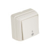 Выключатель 1-клав. проходной (с подсветкой, открытый) кремовый, BRON, MUTLUSAN