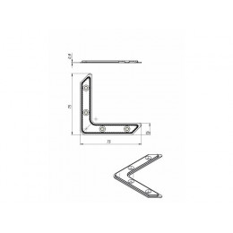 Уголок оконный 75х75x2 мм, белый цинк STARFIX