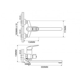 Смеситель для ванны D40-A, серия 240, ECONOCE