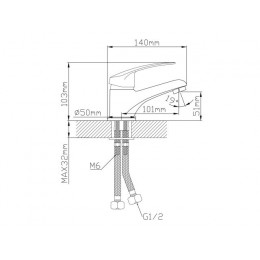 Смеситель для умывальника (Lt) D35, серия SHU AV Engineering