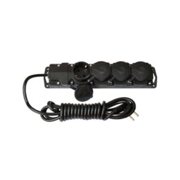 Удлинитель-шнур 10м брызгозащищенный (4 роз., 3.7кВт, с/з, ПВС 3х1,5) Bylectrica