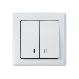 Выключатель 2-клав. (с подсветкой, скрытый, винт. зажим) белый, DARIA, MUTLUSAN