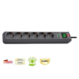 Удлинитель / фильтр сетев. 1.5м (6 роз., 3.3кВт, с/з, выкл., ПВС) Brennenstuhl Eco-Line