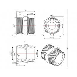 Ниппель под евроконус 3/4" нар.-нар., AV Engineering (инд. упак.)