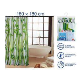 Шторка для ванной (12 колец в комплекте), 180x180 см, Harmony, бамбук, PERFECTO LINEA