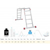 Лестница алюм. многофункц. трансформер 4х4 ступ., шир. 400 мм, 15,1кг NV3320 Новая высота