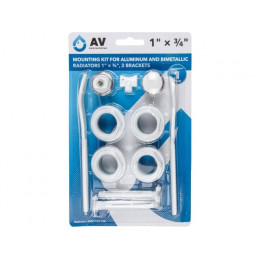 Комплект для монтажа алюминиевых и биметаллических радиаторов 1" 3/4", 2-кронштейна, AV Engineering