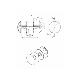 Ручка-кнопка алюминиевая пол. серебро STARFIX
