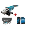 Двуручная углошлифмашина MAKITA GA 9020 в кор. + АКЦИЯ Защитные очки + Перчатки "Механик" XL