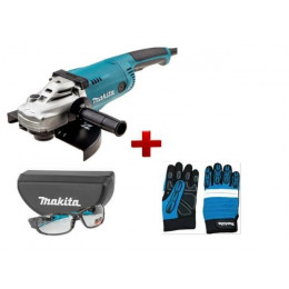 Двуручная углошлифмашина MAKITA GA 9020 в кор. + АКЦИЯ Защитные очки + Перчатки "Механик" XL
