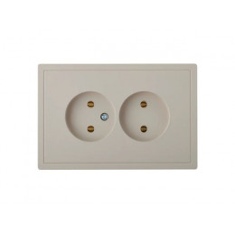 Розетка 2-ая (скрытая, б/з) песочная, Carre, BYLECTRICA