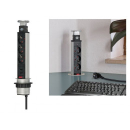 Удлинитель-башня 2м Tower-Power (3 роз, 2 USB, H05VV-F 3G1.5) Brennenstuhl