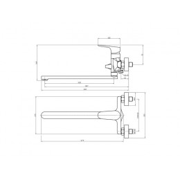 Смеситель для ванны (Lt) D35, серия CON AV Engineering
