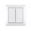 Выключатель 2-клав. (скрытый, винт. зажим) белый, DARIA, MUTLUSAN
