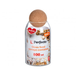 Банка для сыпучих продуктов стеклянная 800 мл, серия Handy, PERFECTO LINEA