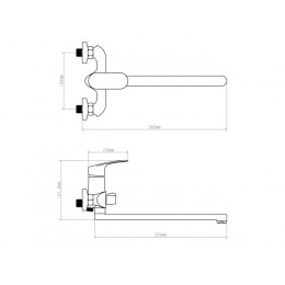 Смеситель для ванны D35-A, серия 250, ECONOCE