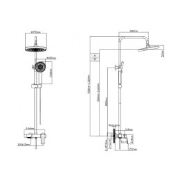 Душевая система (Lt) D35, серия WIN AV Engineering