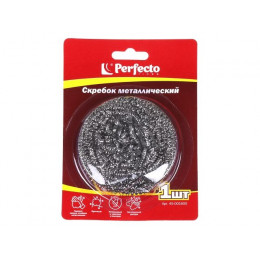 Скребок (губка) металлический 1шт, блистер, PERFECTO LINEA