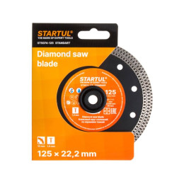 Алмазный круг 125х22 мм по керамике сплошн. тонкий STARTUL STANDART
