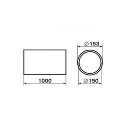 Воздуховод 3010 жесткий круглый 150мм х 1м ZERNBERG