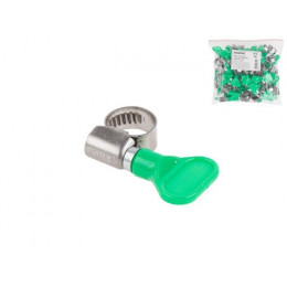 Хомут червячный с ключом "бабочка" 8-12 мм, нерж.сталь (W2) (50 шт в пакете) STARFIX