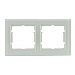 Рамка 2-ая горизонтальная белое стекло ELITRA, MUTLUSAN
