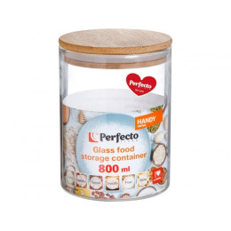 Банка для сыпучих продуктов стеклянная 800 мл, серия Handy, PERFECTO LINEA