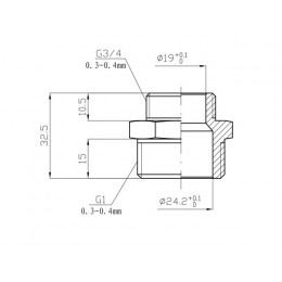 Ниппель ред. 1" нар. х 3/4" нар. ХРОМ, AV Engineering (инд. упак.)