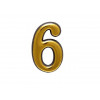 Цифра дверная АЛЛЮР БОЛЬШАЯ пластик "6" золото