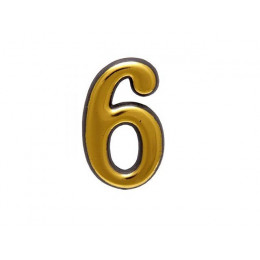 Цифра дверная АЛЛЮР БОЛЬШАЯ пластик "6" золото