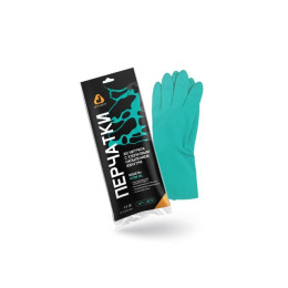 Перчатки К80 Щ50 нитриловые Atom Oil защитные промышленные, р-р 11/XXL, зеленые, JetaSafety